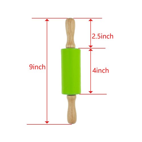 Zelerdo 6 Pack Mini Small Rolling Pin 9 Inch Kids Rolling Pin Wooden Handle for Home Kitchen