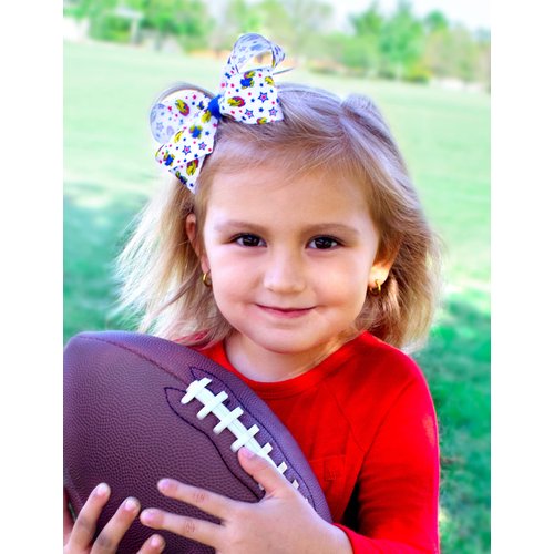 Divine Creations Girls' Collegiate Themed Game Day Logo Print Hair Bow by Wee Ones on a WeeStay Clip, Classic Grosgrain, Medium, Baylor