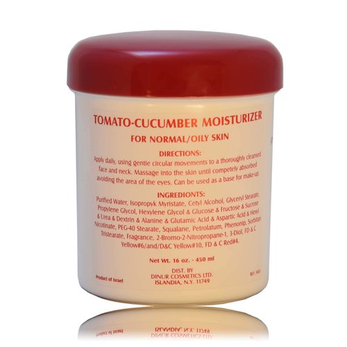 Dinur Cosmetics Tomato Cucumber Moisturizer Hydrating Face Moisturizer to Nourish Dry Skin Face Cream to Minimize Wrinkles Tighten Pores & Balance pH Level 16 Oz