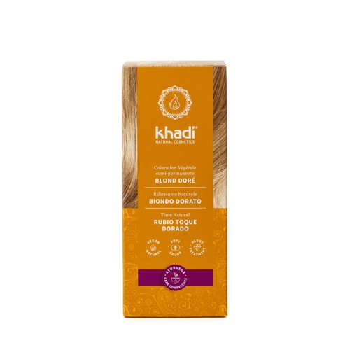 khadi Ayurvedic Natural Hair Color, 100% herbal, vegan, PPD & chemical free, certified natural cosmetics for healthy hair (HINT OF GOLD, 1 Pack (1 x 3.5oz))