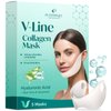 PLANTIFIQUE V-Line Collagen Mask for face 5 PCS, Chin Strap for Women & Men, V Line Lifting Mask with Collagen and Hyaluronic Acid, V Shape Face Tape Chin and Neck Mask for Skin Firming