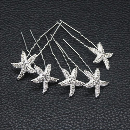 ANBALA 18 Pack Bride Crystal Rhinestone Starfish Hair Pins Headwear Headdress Decorated Jewelry for Beach Party, Wedding, Beach Hairpin Hair Accessories for Women Girls, Comes with a Gift Bag
