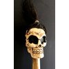 OMA Wooden Hand Crafted Skull Skeleton Walking Cane Stick Halloween Goth Staff Decoration Home Decor XL Size