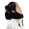 Makimoo Memory Foam Travel Pillow, Neck Pillow with 360-Degree Head Support, Comfortable and Lightweight, Ideal for Sleeping on Airplane, Car, Train, Bus and Home Use, Comes with Storage Bag (Black)