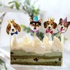 TSJ 24PCS Dog Cupcake Toppers, Dogs Face Cake Toppers, Puppy Pet Theme Birthday Party Decorations Supplies for Kids