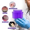 Denture Soaking Cup Dental Retainer Case Cleaning with Strainer Basket, Orthodontic Bath Box Mouthguard Storage Holder - Leak Proof and Lid Waterproof - Purple
