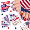 JERCLITY 168 Pieces 12 Sheets Independence Day Nail Wraps for Short Nails 4th of July Nail Polish Strips Patriotic American Flag Nail Strips Self-Adhesive Nail Stickers for Memorial Day
