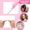 8 Pieces Rat Tail Combs for Women Fine Tooth Comb Parting Carbon Fiber Teasing Styling Combs and Cutting Comb Fiber Pintail Hairdressing Comb for Braids Salon Home Supplies, Black and Pink