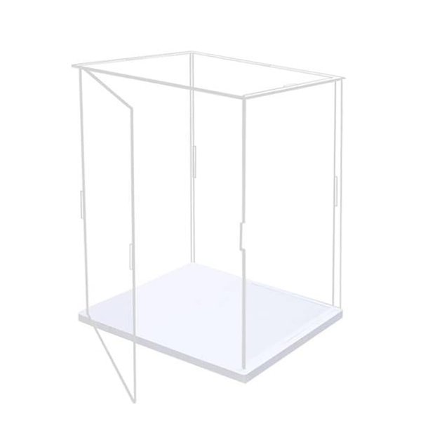 Clear Acrylic Display Case, Self-Assembly Acrylic Box with Transparent Side Door and White Thick Base, Dustproof Protection Showcase Organizer for Collectible Doll Toy Model (20X15X35cm/8X6X14inch)