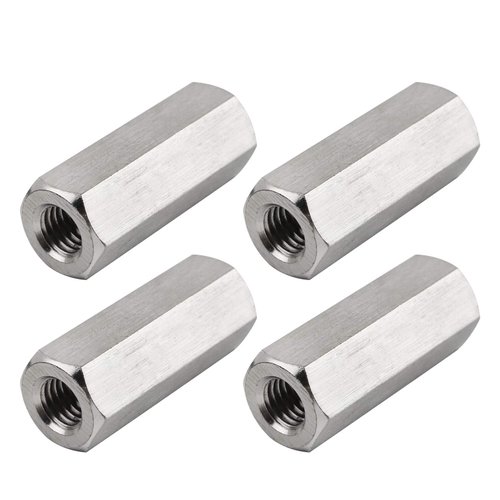 TOPPROS Pack of 4 M8 X 1.25-Pitch 40 mm Length Metric Hex Coupling Nut 304 Stainless Steel Rod Coupling Nuts