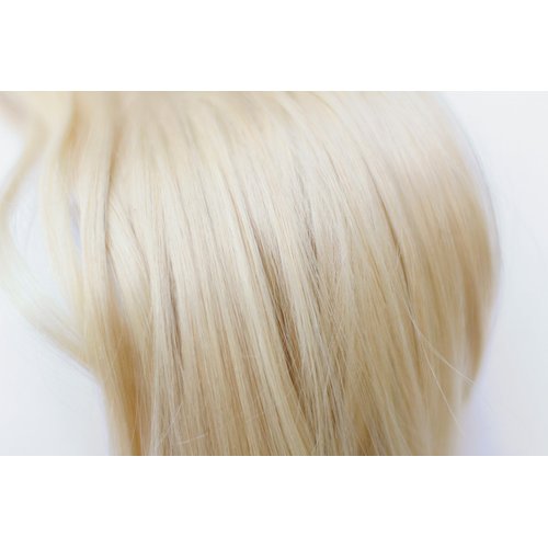 Tressmatch® 18"-19" Remy Human Hair Clip in Extensions Platinum Blonde (#60) White Ash Grey Thick to Ends Full Head Set [120grams/4.3oz]