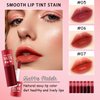 7 Colors Lip Tint Stain Set, Plumping Mini Liquid Lipstick, Korean Lip Gloss Moisturizing Natural, Multi-Use Lip and Cheek Tint, Long lasting Non-Stick Cup Waterproof，High Pigment, Vivid Color (SET A)