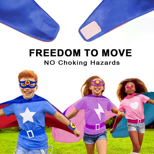 iROLEWIN Kids-Superhero-Cape and Mask for Boys-Girls Super Hero Dress-up Costumes as Children Birthday Party Gifts Favors