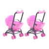 Toddmomy 2Pcs Miniature Stroller Toy Dollhouse Miniature Baby Carriage Plastic Dollhouse Furniture Nursery Doll House Accessories