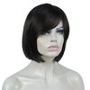 Aimole 8" Short Wigs Straight Bob Cute Wig with Bangs Central Dot Top Women Synthetic Hair (6 Chestnut Brown)