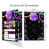ANYEMW 4x6 Dance Party Birthday Invitations, Disco Birthday Party Decorations, Glow Party Supplies, Neon Glow Birthday Party Invitations, Kids Birthday Invitations, 20 Cards with 20 Envelopes.(37)