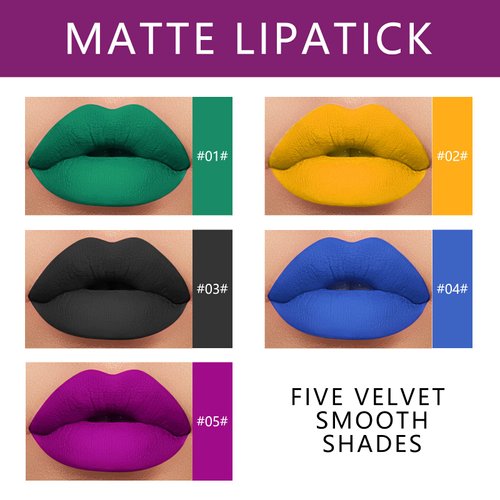 KYDA 10 Colors Lipstick, Matte Velvet&Glitter Metallic Colors, for Glossy Radiant&Full Matte Lip Gloss, Non-Stick Cup Long Wear Lip Glaze, High Pigmented Lipstick Cosmetic-SET B