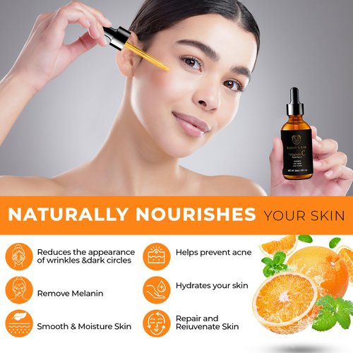 Rogue N Raw 20% Vitamin C Serum 30ml - Maximum Strength Formula - Retinol, Hyaluronic Acid, Collagen - Treatment For Face & Eyes, Wrinkles