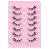 DSLONG Cat Eye Lashes Natural Look Manga Lashes Clear Band False Eyelashes Look Like Lash Extension 12mm Fluffy Wispy Short Fake Eyelashes 7 Pairs Fox Eye Natural Lashes (CB-01)