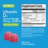 Vitamin D3 Gummies for Adults & Teens - 10,000 IU, 250mcg, Maximum Strength - Joint & Muscle Health, Immune Boost - Chewable Vitamin D Gummies - Vegetarian, Gelatin Free - Tasty Berry Flavored Gummy