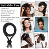 Afro Puff Ponytail Ties Gjinxi Adjustbale Hair Tie Long Cushioned Headband Natural Curly Headband for Women with High Puff and Updos Thick,Braided,Kinky,Curly Hair(Black,6 Pcs)