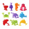 lasuroa 10pcs Suction Cup Toy, Soft Silicone Ocean Animals Sucker Toys Suction Bath Toys for Kids Bath Toys Senses Montessori Gift for 3 4 5 6 7 Year Old Boys and Girls