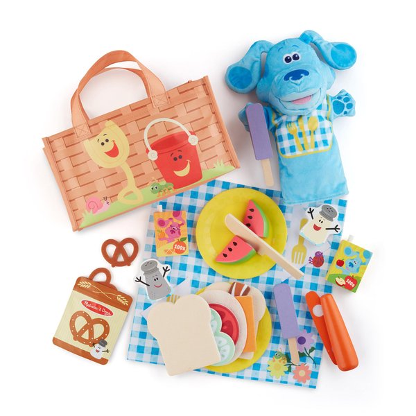 Melissa & Doug Blue’s Clues & You! Share with Blue Picnic Play Set with Hand Puppet - FSC Certified