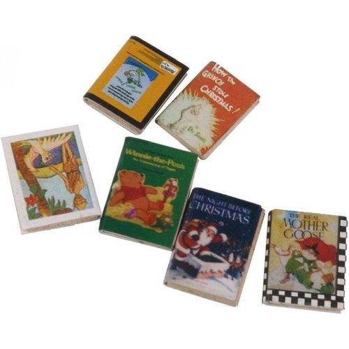 Jowxsx Mini Books 6pcs, Miniature Books Dollhouse Accessories for 1:12 Scale Dollhouse Study Room Bedroom Library Decor
