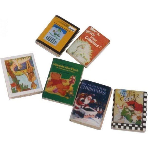 Jowxsx Mini Books 6pcs, Miniature Books Dollhouse Accessories for 1:12 Scale Dollhouse Study Room Bedroom Library Decor