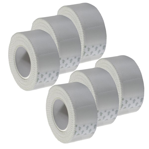 Cloth Medical First Aid Surgical Tape 1" x 10 Yards [Pack of 6 Rolls] Lightweight Breathable Silk-Like Microporous Self Adhesive Latex Free Hypoallergenic Bandage and Wound Dressing Tape (6)