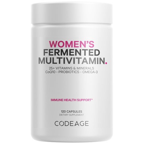 Codeage Women’s Daily Multivitamin, 25+ Vitamins &amp; Minerals, Fermented, Organic Whole Foods, Prob...
