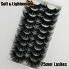 loladook 25 MM Lashes Mink 8D Volume Long Fluffy Mink Lashes D Curl Soft Big Dramatic Strip Fake Lashes 25mm Thick False Eyelashes Pack