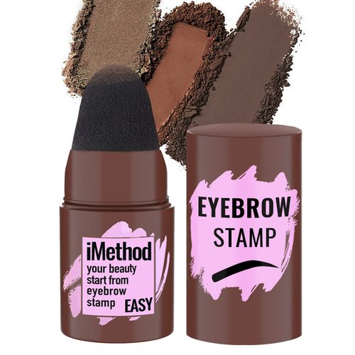 iMethod Eyebrow Stamp for Eyebrow Stencil Kit - Brow Stamp Refill Eyebrow Powder, Dark Brown