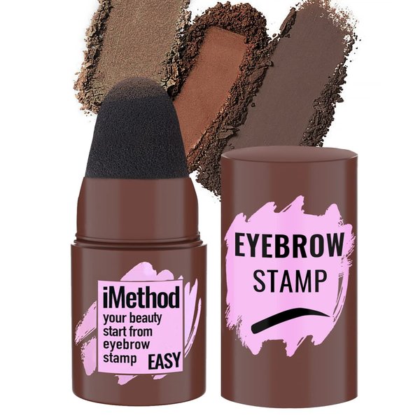 iMethod Eyebrow Stamp for Eyebrow Stencil Kit - Brow Stamp Refill Eyebrow Powder, Dark Brown