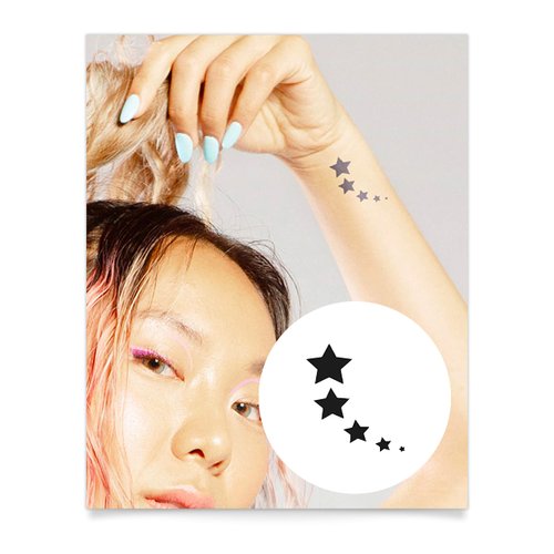 Inkbox Temporary Tattoos, Semi-Permanent Tattoo, One Premium Easy Long Lasting, Water-Resistant Temp Tattoo with For Now Ink - Lasts 1-2 Weeks, Sidereal, 2 x 2 in