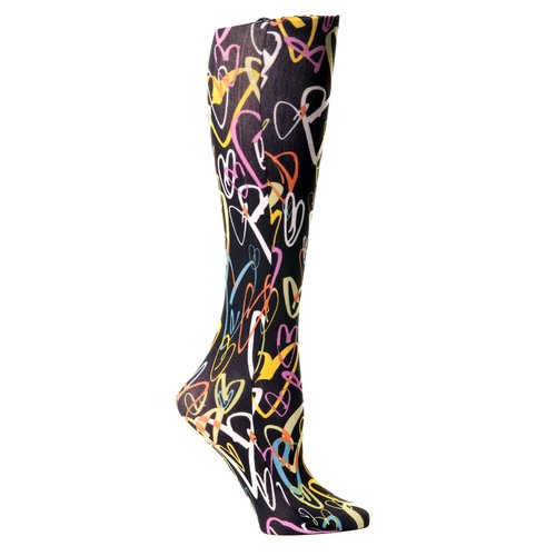 Celeste Stein Therapeutic Compression Socks, Black Luvy, 8-15 mmHg, Mild