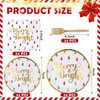 Lounsweer 96 Pcs Christmas Party Supplies Paper Plates and Napkins Disposable Dinnerware Set Include Christmas Plates Napkins Forks for Xmas Holiday Table Decorations 24 Guests(Christmas Tree)