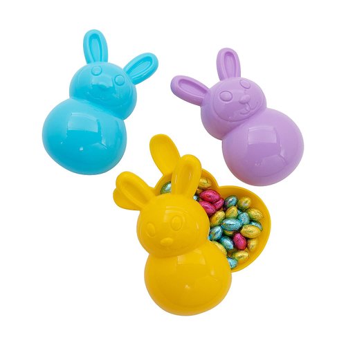 Fun Express 8" Bunny-Shaped Bright Plastic Easter Eggs, 12 Piece