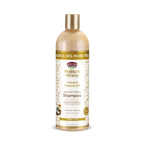 African Pride Moisture Miracle - For Natural Coils & Curls, Nourishes & Shines, Sulfate Free, Color Safe (Shampoo)