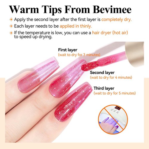 Bevimee Glitter Nail Polish 12ML Quick Dry Nail Polish Shimmer Holographic Long Lasting Nails Iridescent Fingernail Polish Reflective Nail Lacquer Summer Color Nail Art for Beginner-1PC