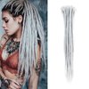 Aosome Dreadlock Extensions 20inch Handmade Synthetic Reggae Hair Extensions Light Grey 20 PCS
