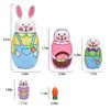 Tngan Russian Nesting Dolls, Stacking Wooden Handmade Matryoshka Dolls, 5 Pcs 6 ''Tall Animal Nesting Easter Eggs Toys for Kids Toddlers Birthday or Home Decoration Gift (Rabbit)