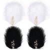MWOOT Fascinator Feather Hair Clips, 4 Pieces for 1920s Costumes - Black White Barrette for Women, Girls, Ballet, Dance, Classic Skating, Dress Up