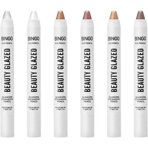 6 Pcs Shimmer Cream Eyeshadow Stick, Eyeliner Pen Eye Shadow Stick Makeup Matte Brightener Highlighter Eyeshadow Pen, Long Lasting Waterproof Hypoallergenic Eyeshadow Make Up (Eyeshadow Stick)