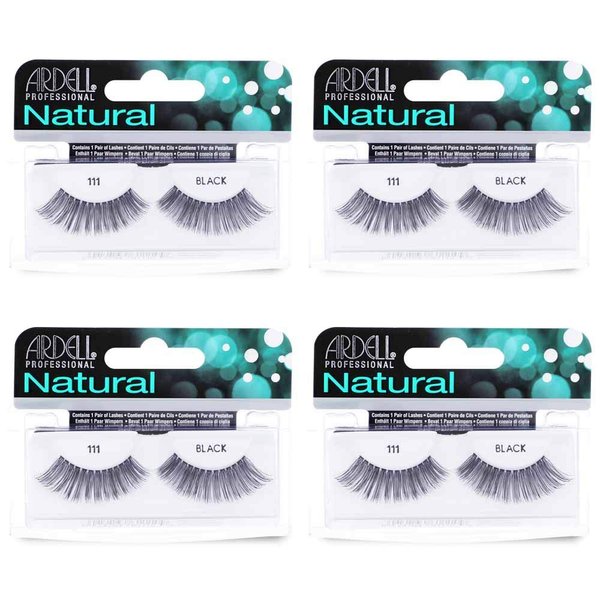 Ardell Natural Lashes False Eyelashes 111 Black (4 pack)