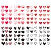 120 Patterns Valentines Heart Tattoos, 8 Sheets Red Black Love Hearts Valentine's Day Temporary Tattoos Decal Stickers for Kids Girls Boys Women Face Body Accessories