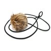 Bouncy Ball Rabbit Fur String Cat Toy Jumbo Size (Natural)
