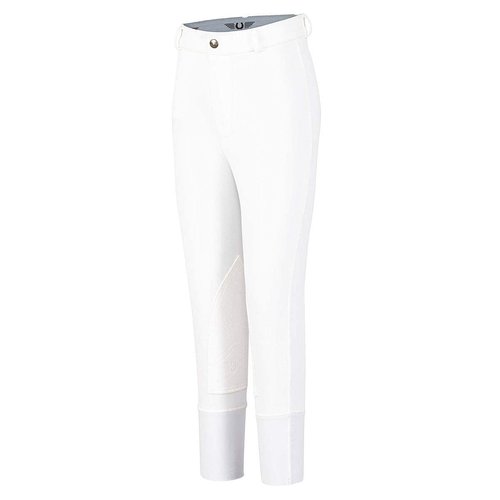 TuffRider Kid's Ribb Knee Patch Breeches, White, 6
