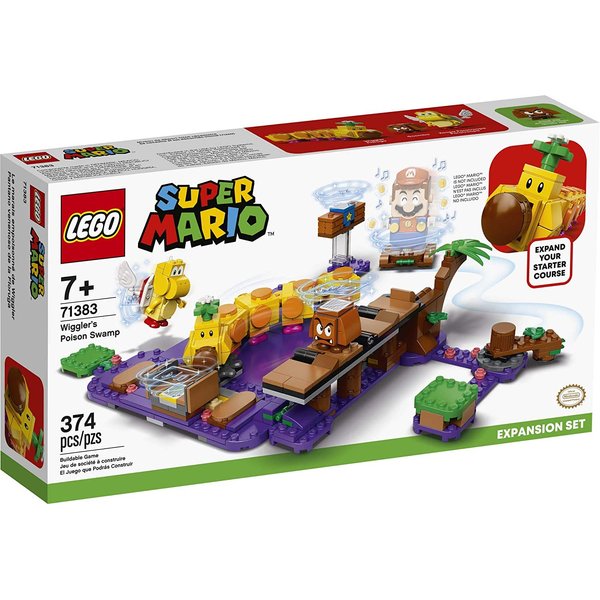 LEGO Super Mario Wiggler’s Poison Swamp Expansion Set 71383 Building Kit; Unique Gift Toy Playset for Creative Kids, New 2021 (374 Pieces)