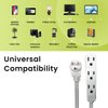Go Green Power 15' Extension Cord, 3-Outlet, 16 AWG, White (GG-19615)